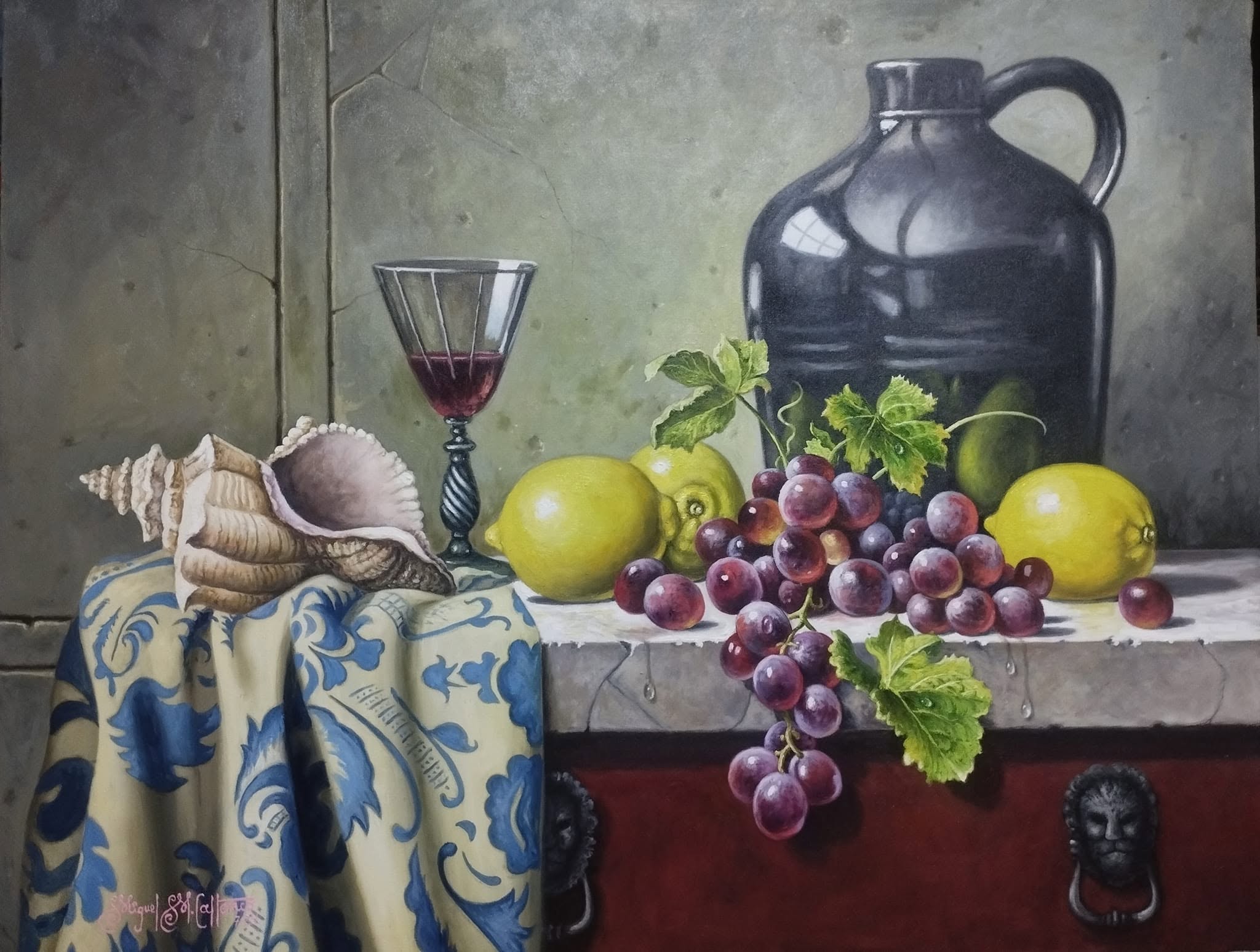 Bodegón con uvas